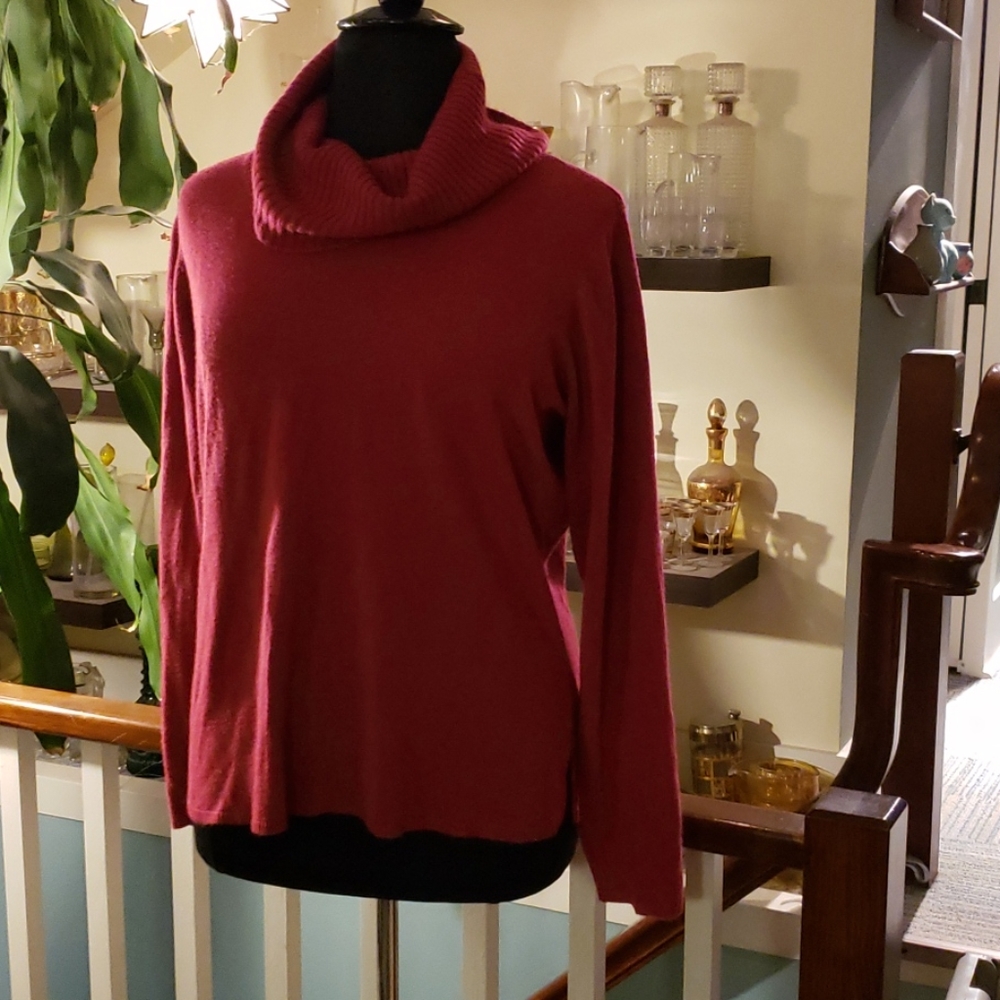 East 5th Womans Dark Maroon Cowl Neck Sweater